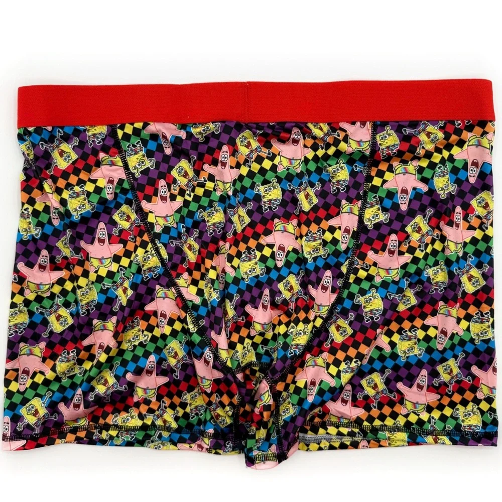 SpongeBob Patrick Boxer Briefs Mens XL Underwear Nickelodeon Colorful Rainbow